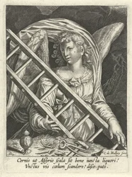 Engel mit Leiter, Hammer, Nägeln und Salbgefäß